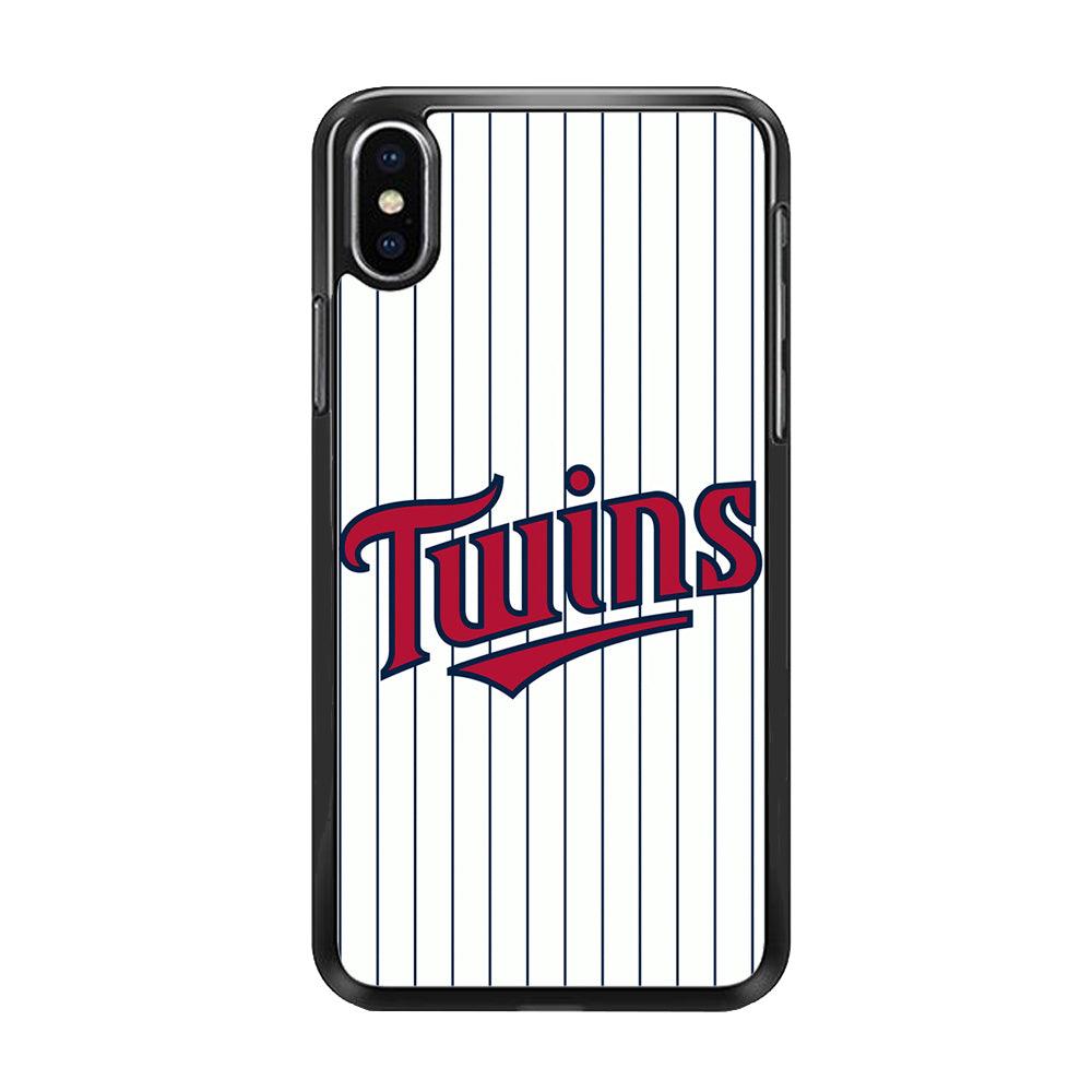 Baseball Minnesota Twins MLB 002 iPhone X Case-Rubber / Black (2D Case)-Xtracase
