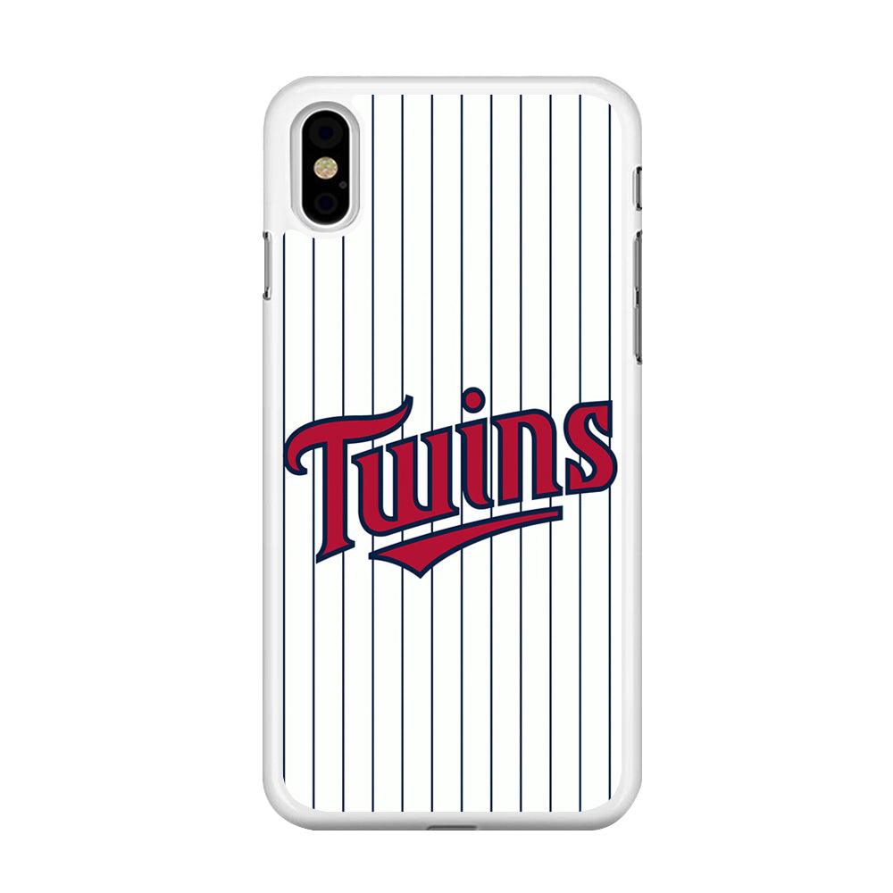 Baseball Minnesota Twins MLB 002 iPhone Xs Max Case-Rubber / White (2D Case)-Xtracase