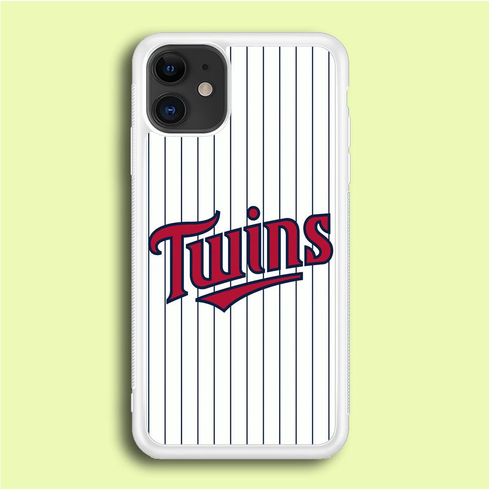 Baseball Minnesota Twins MLB 002 iPhone 12 Case-Rubber / White (2D Case)-Xtracase