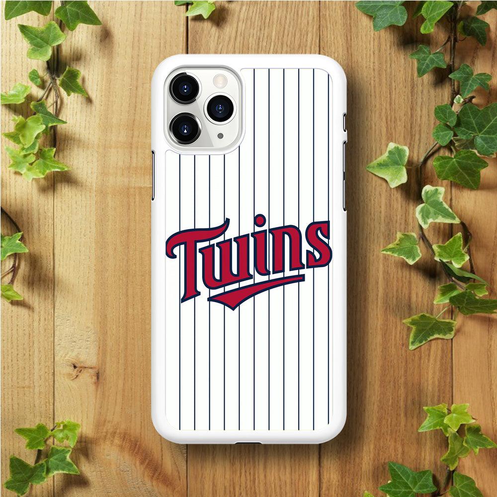 Baseball Minnesota Twins MLB 002 iPhone 11 Pro Max Case-Rubber / White (2D Case)-Xtracase