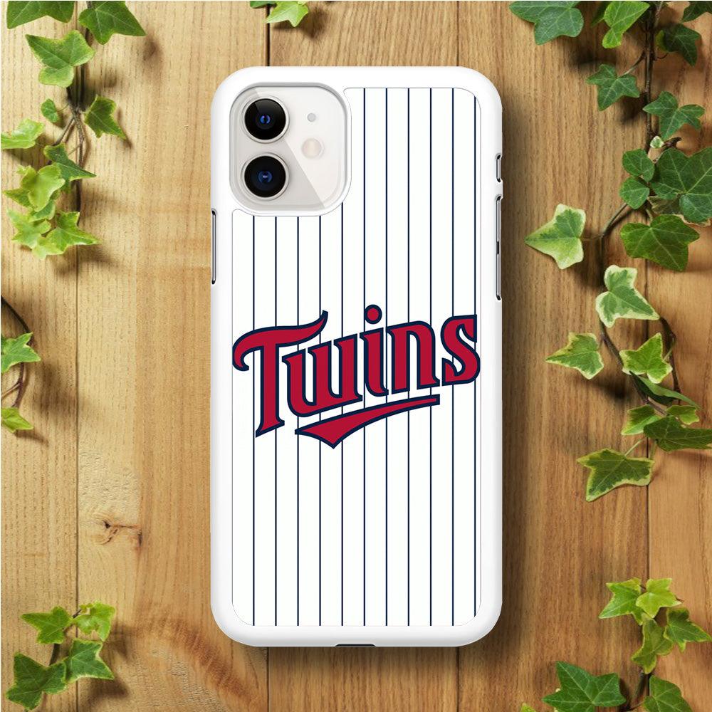 Baseball Minnesota Twins MLB 002 iPhone 11 Case-Rubber / White (2D Case)-Xtracase
