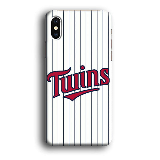 Baseball Minnesota Twins MLB 002 iPhone Xs Case-Plastic / Full Wrap (3D Case)-Xtracase