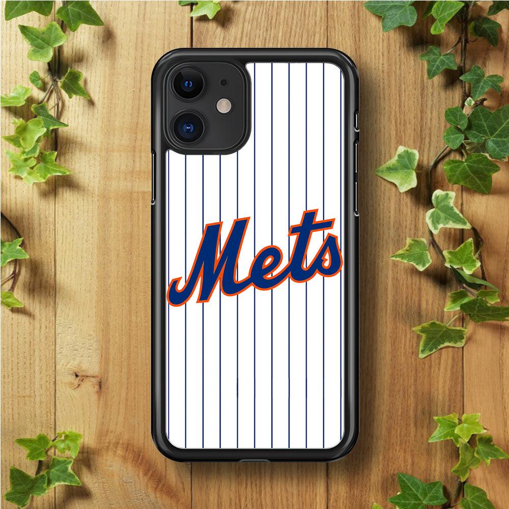 Baseball New York Mets MLB 001 iPhone 11 Case-Rubber / Black (2D Case)-Xtracase