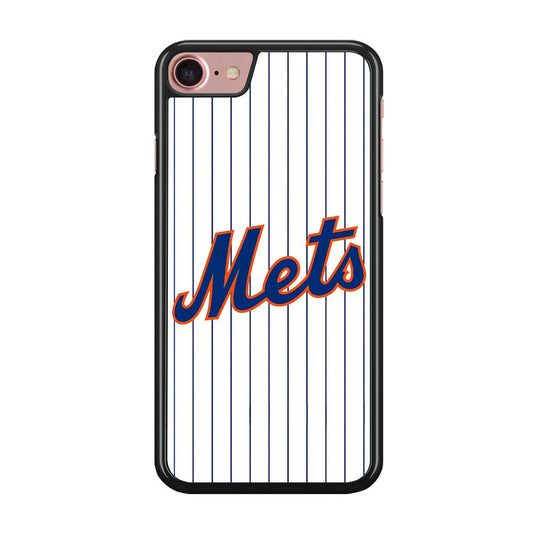 Baseball New York Mets MLB 001 iPhone SE 2020 Case-Rubber / Black (2D Case)-Xtracase