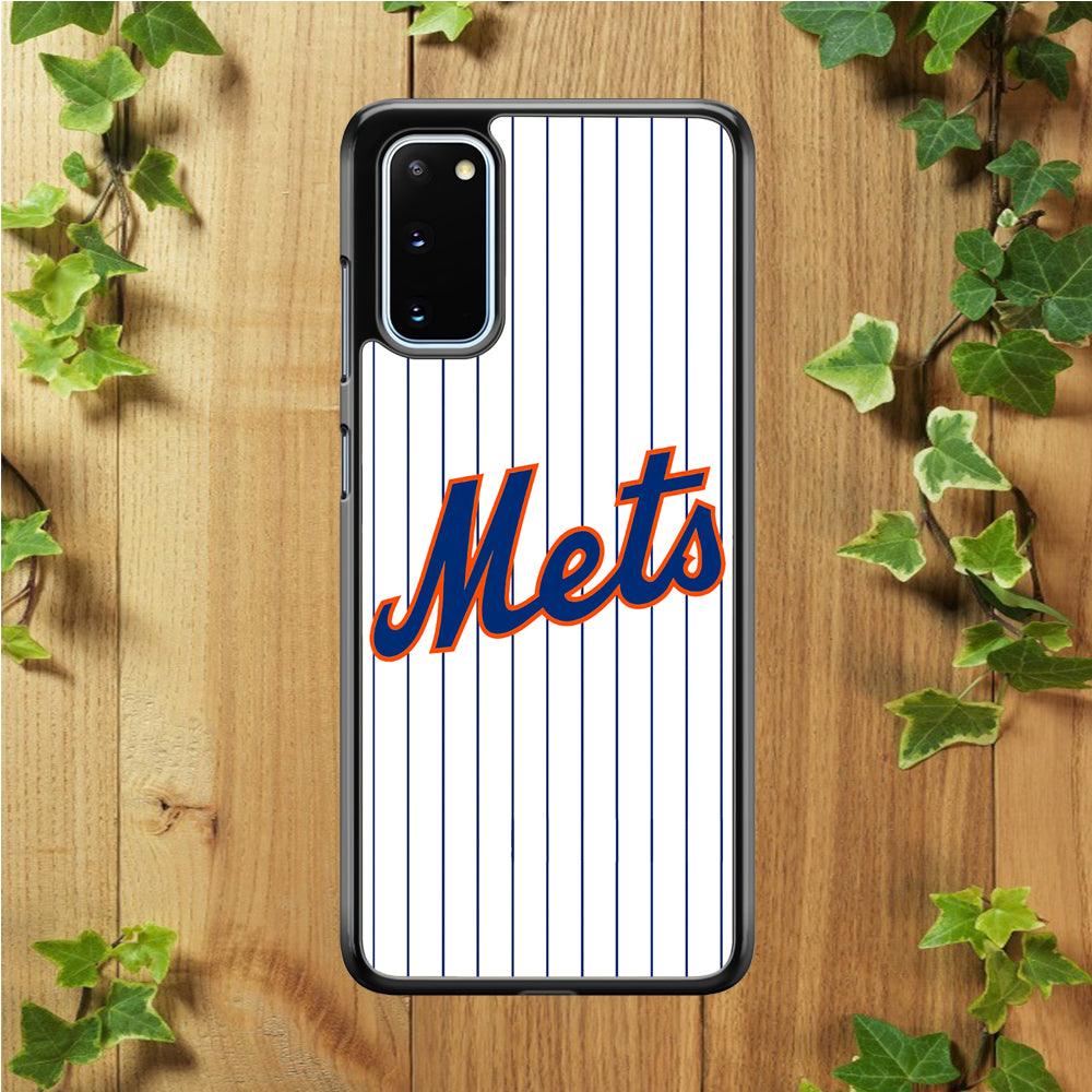 Baseball New York Mets MLB 001 Samsung Galaxy S20 Case-Rubber / Black (2D Case)-Xtracase