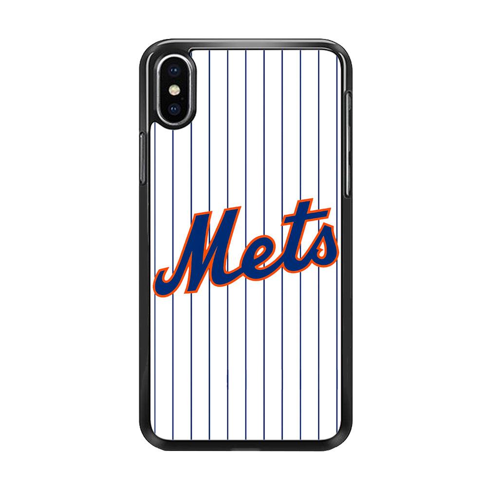 Baseball New York Mets MLB 001 iPhone Xs Max Case-Rubber / Black (2D Case-Xtracase