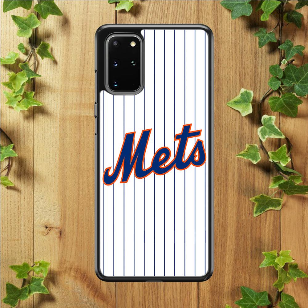 Baseball New York Mets MLB 001 Samsung Galaxy S20 Plus Case-Rubber / Black (2D Case)-Xtracase