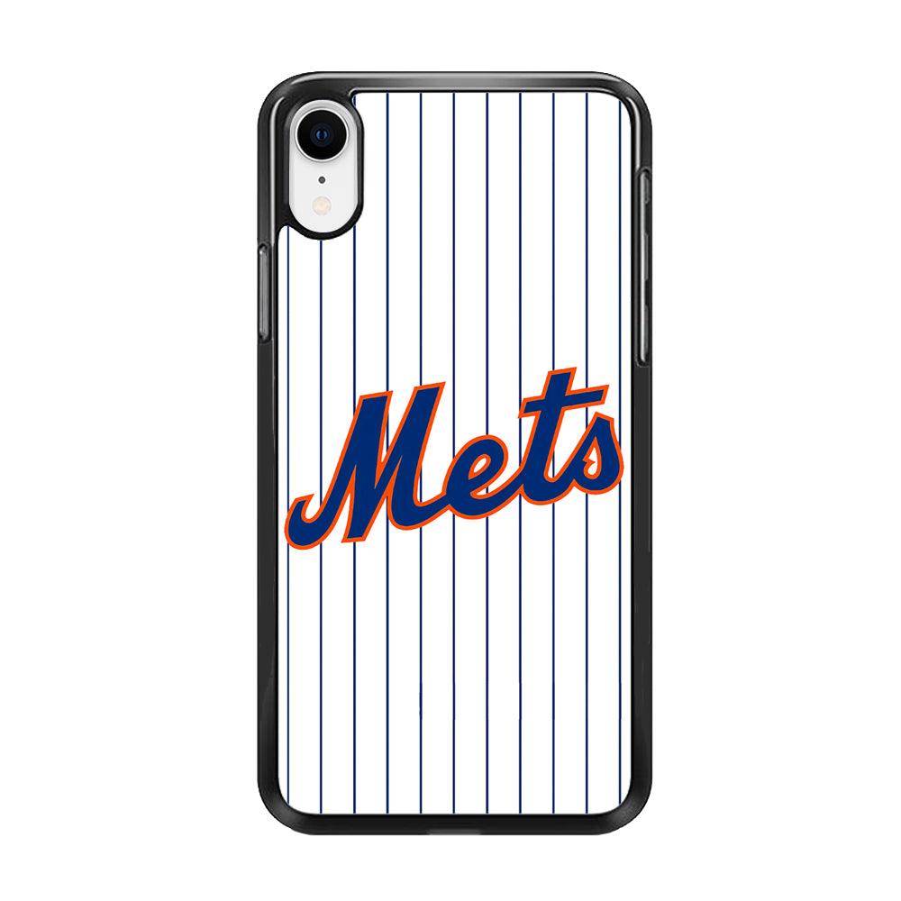 Baseball New York Mets MLB 001 iPhone XR Case-Rubber / Black (2D Case)-Xtracase