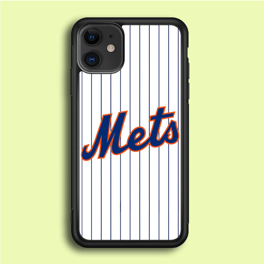 Baseball New York Mets MLB 001 iPhone 12 Mini Case-Rubber / Black (2D Case)-Xtracase