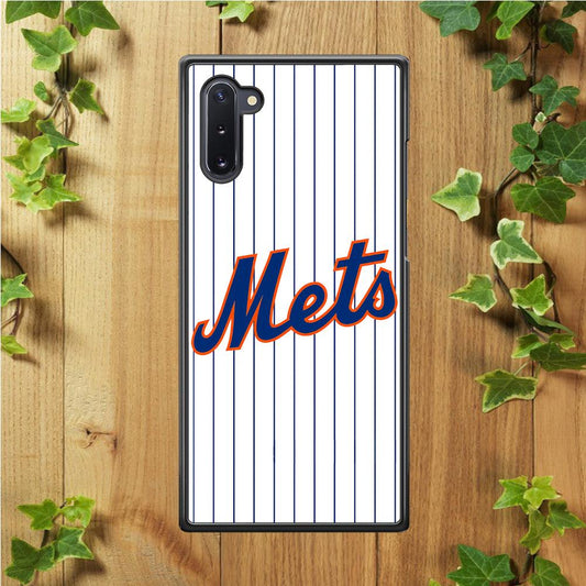 Baseball New York Mets MLB 001 Samsung Galaxy Note 10 Case-Rubber / White (2D Case)-Xtracase