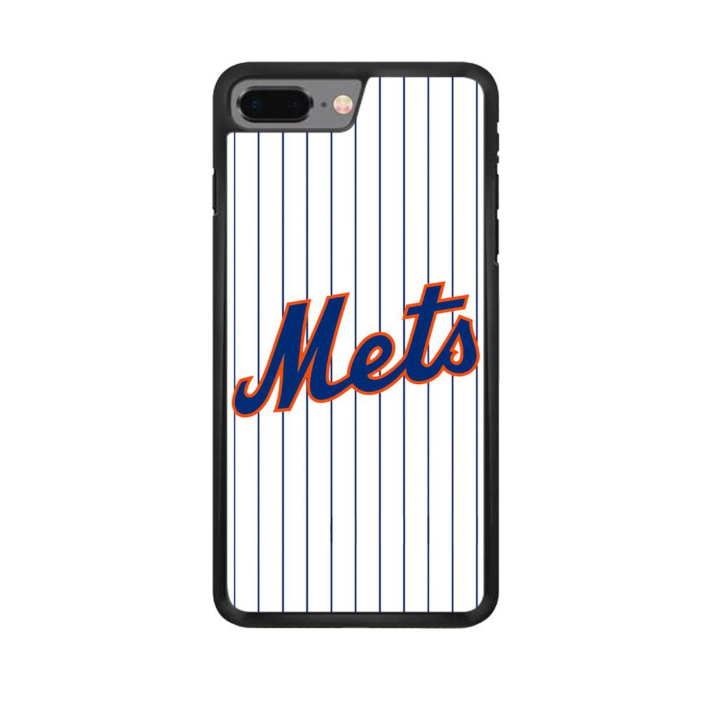 Baseball New York Mets MLB 001 iPhone 7 Plus Case-Rubber / Black (2D Case)-Xtracase