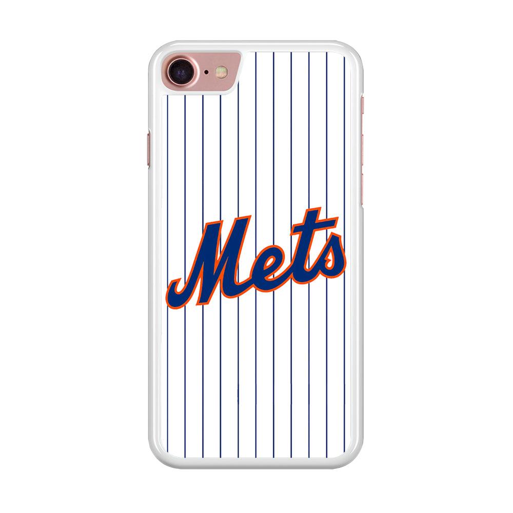 Baseball New York Mets MLB 001 iPhone SE 2020 Case-Rubber / White (2D Case)-Xtracase
