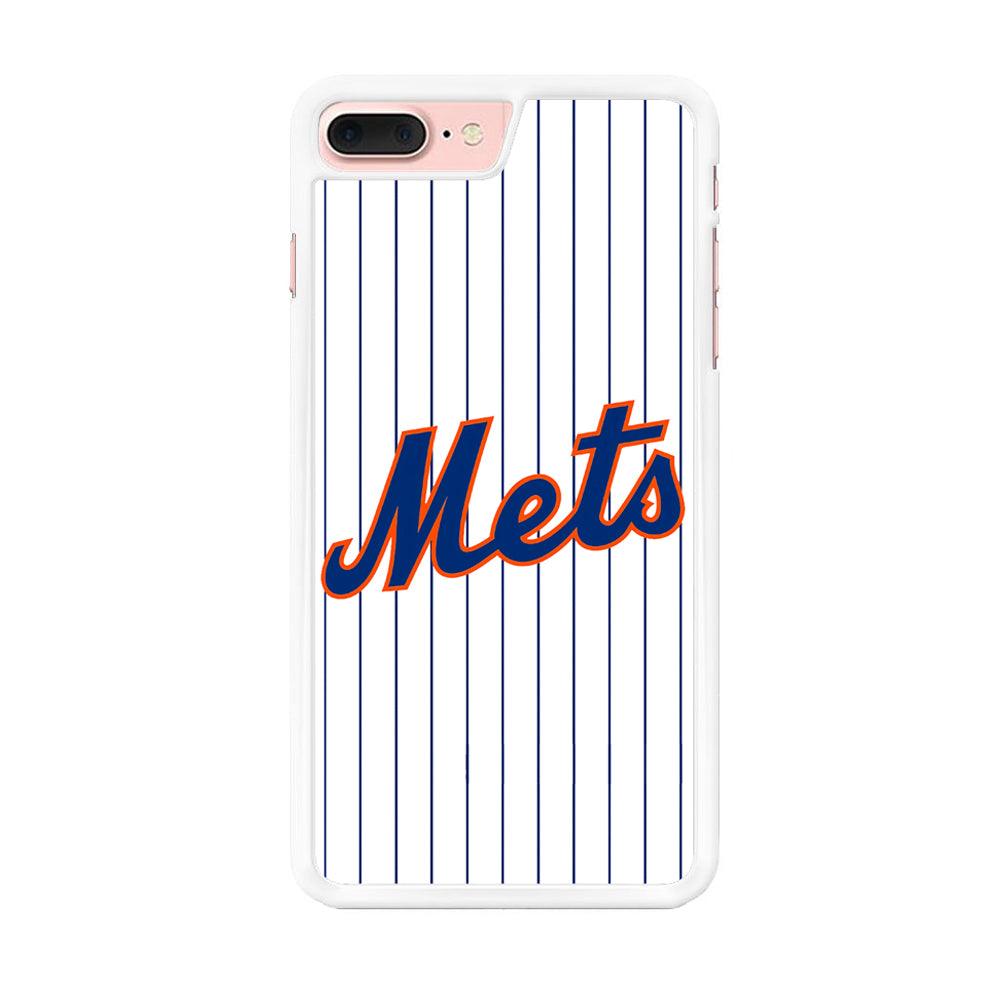 Baseball New York Mets MLB 001 iPhone 7 Plus Case-Rubber / White (2D Case)-Xtracase