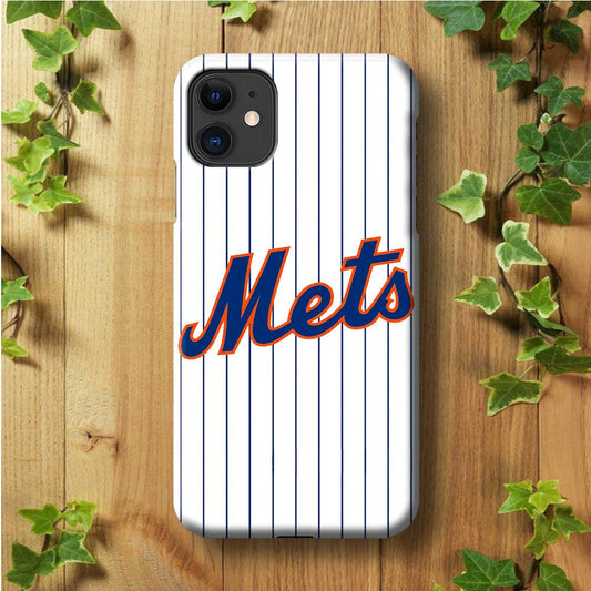 Baseball New York Mets MLB 001 iPhone 11 Case-Plastic / Full Wrap (3D Case)-Xtracase
