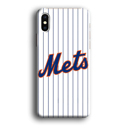Baseball New York Mets MLB 001 iPhone Xs Case-Plastic / Full Wrap (3D Case)-Xtracase