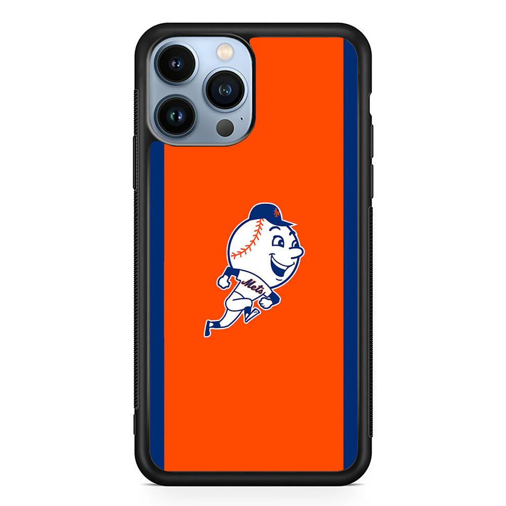 Baseball New York Mets MLB 002 iPhone 13 Pro Max Case-Rubber / Black (2D Case)-Xtracase