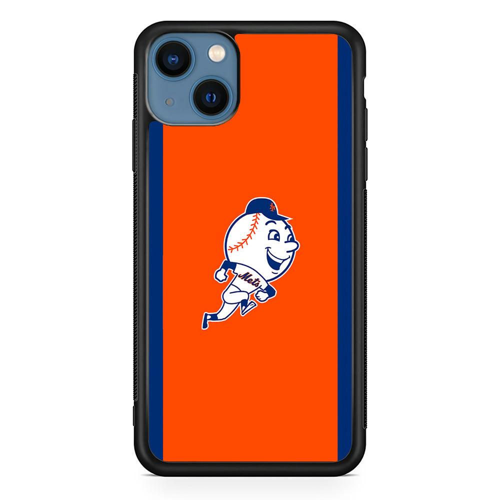 Baseball New York Mets MLB 002 iPhone 13 Mini Case-Rubber / Black (2D Case)-Xtracase