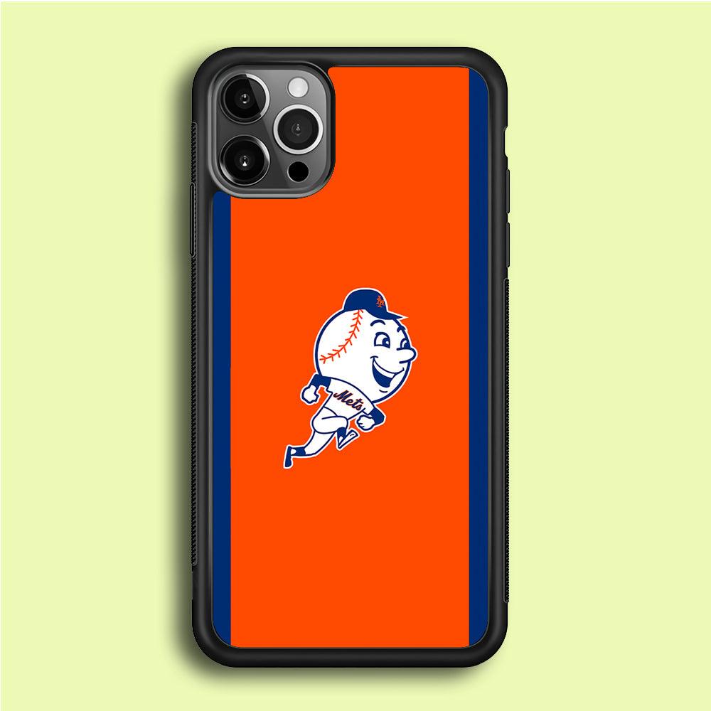 Baseball New York Mets MLB 002 iPhone 12 Pro Max Case-Rubber / Black (2D Case)-Xtracase