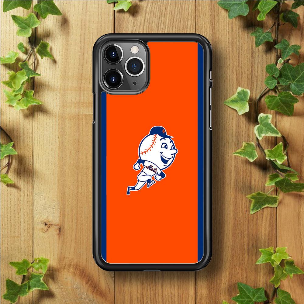 Baseball New York Mets MLB 002 iPhone 11 Pro Max Case-Rubber / Black (2D Case)-Xtracase