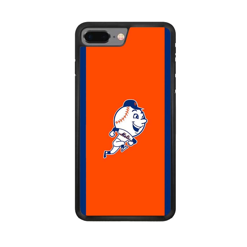 Baseball New York Mets MLB 002 iPhone 7 Plus Case-Rubber / Black (2D Case)-Xtracase