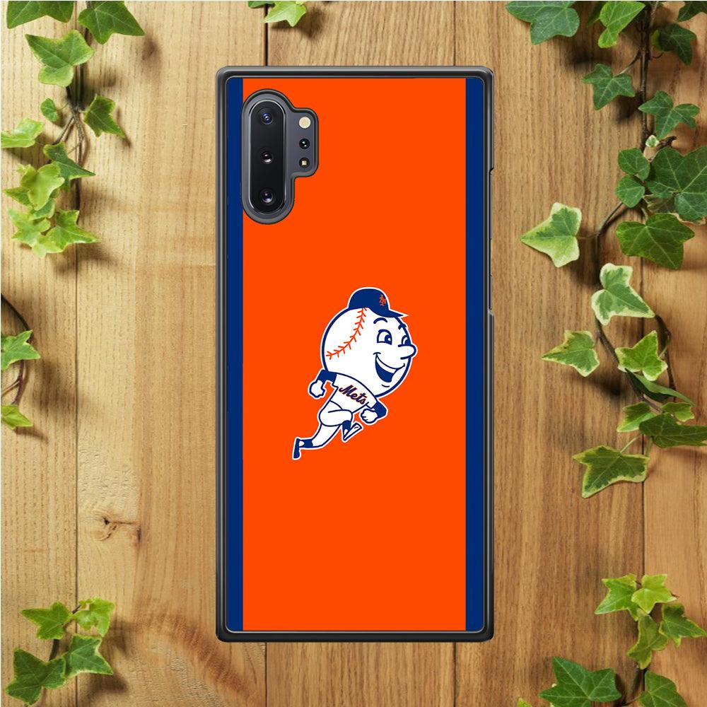 Baseball New York Mets MLB 002 Samsung Galaxy Note 10 Plus Case-Rubber / White (2D Case)-Xtracase