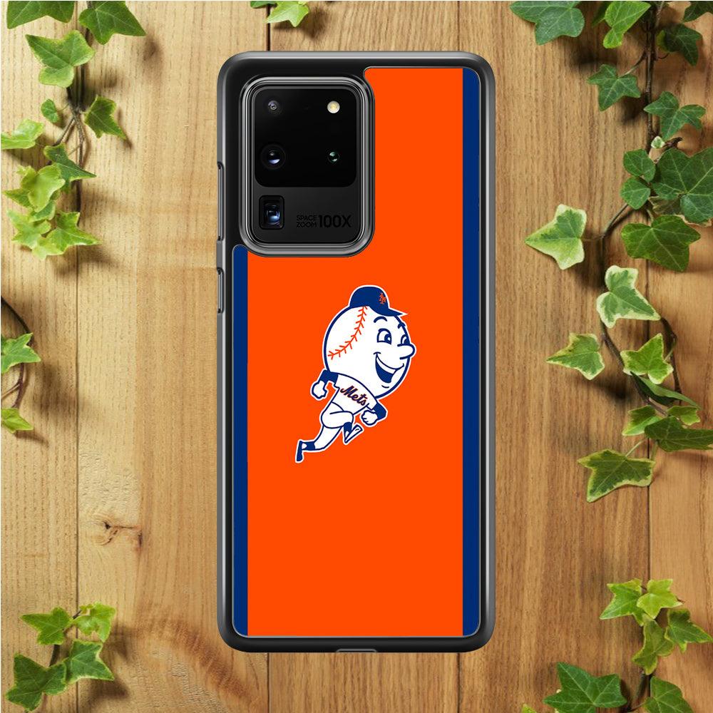 Baseball New York Mets MLB 002 Samsung Galaxy S20 Ultra Case-Rubber / White (2D Case)-Xtracase