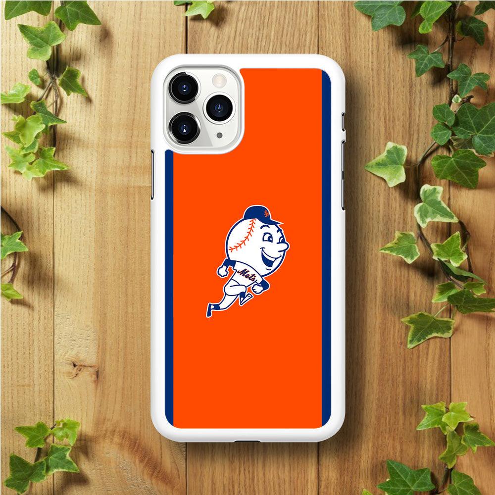 Baseball New York Mets MLB 002 iPhone 11 Pro Max Case-Rubber / White (2D Case)-Xtracase