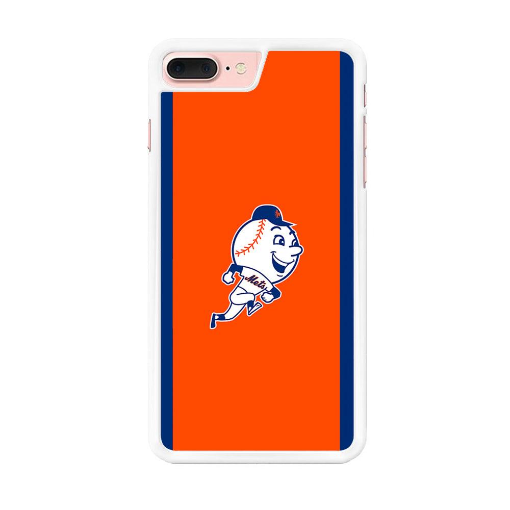 Baseball New York Mets MLB 002 iPhone 7 Plus Case-Rubber / White (2D Case)-Xtracase