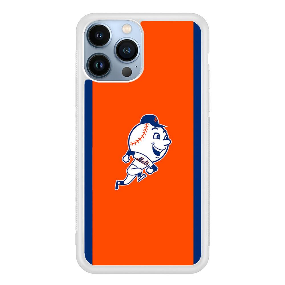 Baseball New York Mets MLB 002 iPhone 13 Pro Max Case-Rubber / White (2D Case)-Xtracase