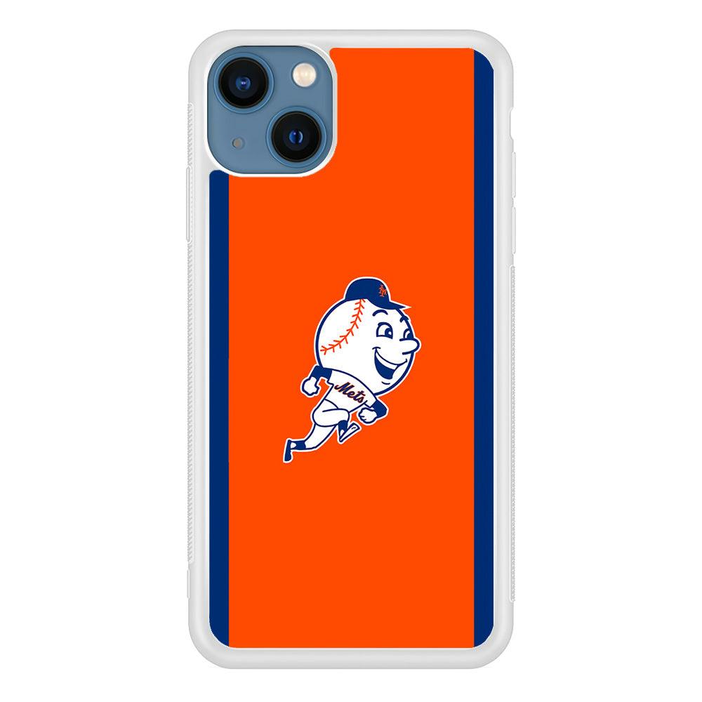Baseball New York Mets MLB 002 iPhone 13 Mini Case-Rubber / White (2D Case)-Xtracase