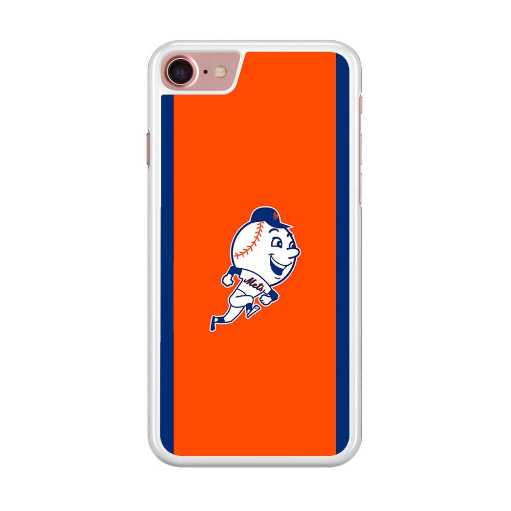 Baseball New York Mets MLB 002 iPhone SE 2020 Case-Rubber / White (2D Case)-Xtracase