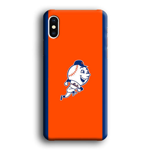 Baseball New York Mets MLB 002 iPhone X Case-Plastic / Full Wrap (3D Case)-Xtracase