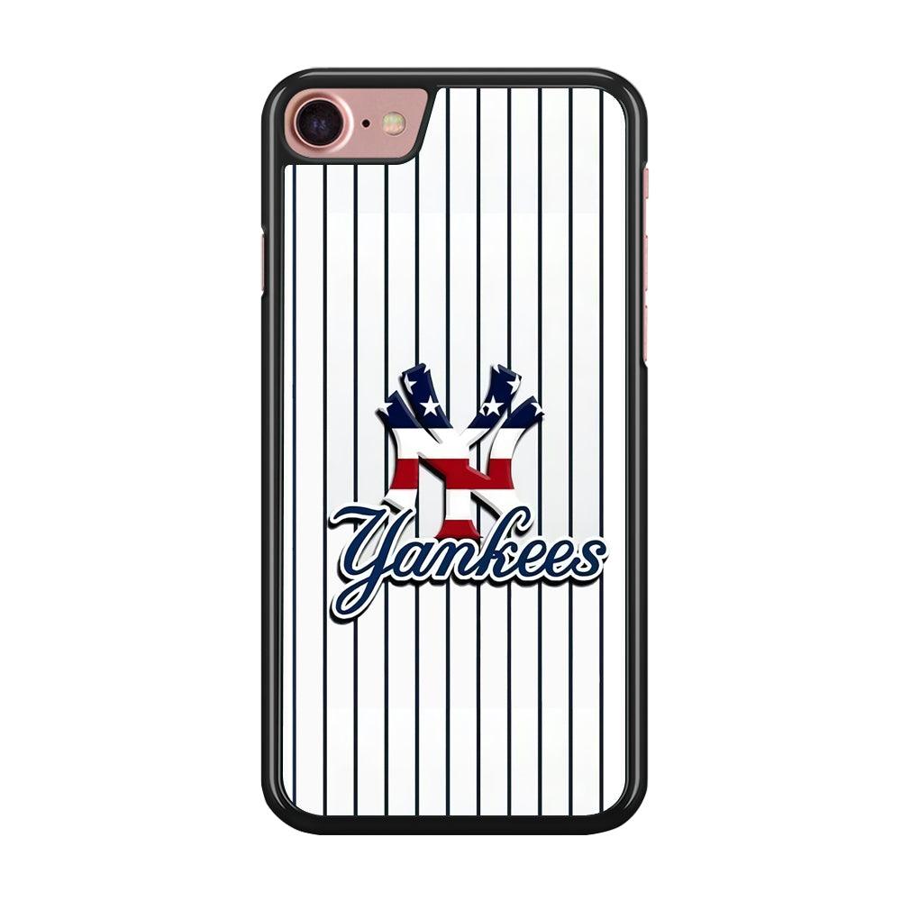Baseball New York Yankees MLB 001 iPhone 8 Case-Rubber / Black (2D Case)-Xtracase