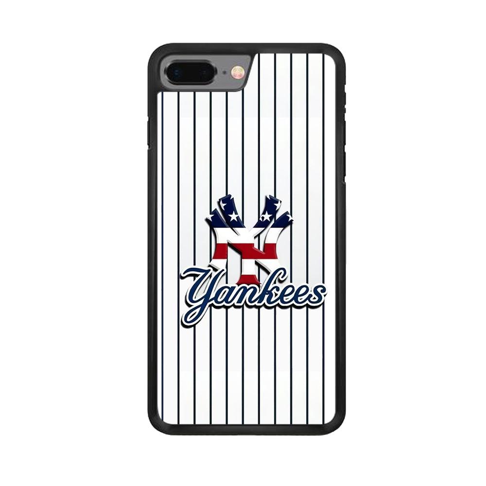Baseball New York Yankees MLB 001 iPhone 8 Plus Case-Rubber / Black (2D Case)-Xtracase