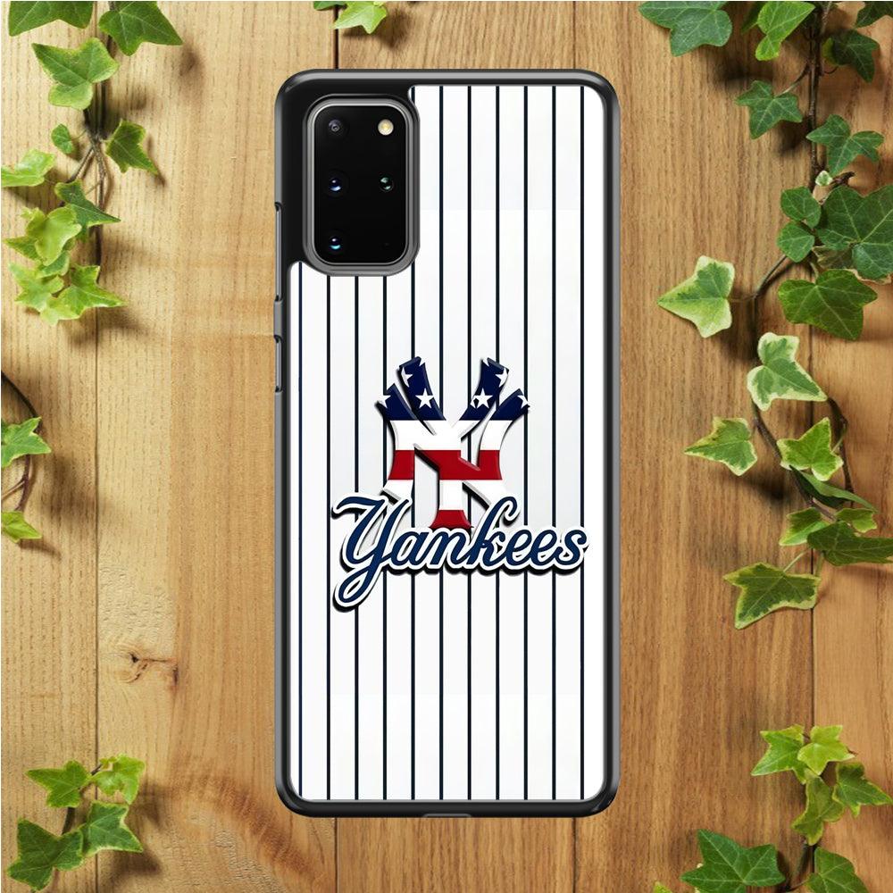 Baseball New York Yankees MLB 001 Samsung Galaxy S20 Plus Case-Rubber / Black (2D Case)-Xtracase