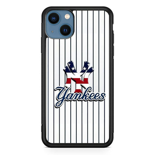Baseball New York Yankees MLB 001 iPhone 13 Mini Case-Rubber / Black (2D Case)-Xtracase