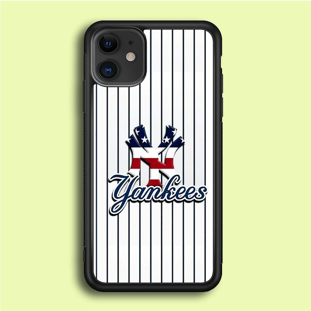 Baseball New York Yankees MLB 001 iPhone 12 Mini Case-Rubber / Black (2D Case)-Xtracase