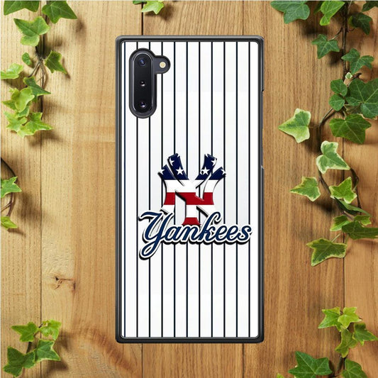 Baseball New York Yankees MLB 001 Samsung Galaxy Note 10 Case-Rubber / Black (2D Case)-Xtracase