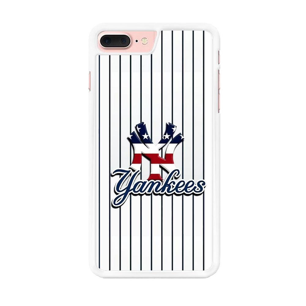 Baseball New York Yankees MLB 001 iPhone 8 Plus Case-Rubber / White (2D Case)-Xtracase
