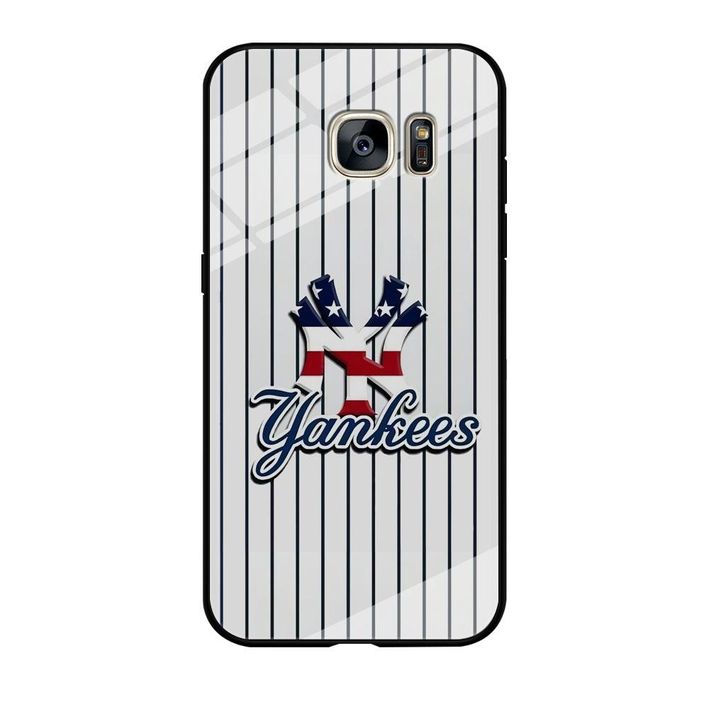 Baseball New York Yankees MLB 001 Samsung Galaxy S7 Edge Case-Tempered Glass Case-Xtracase