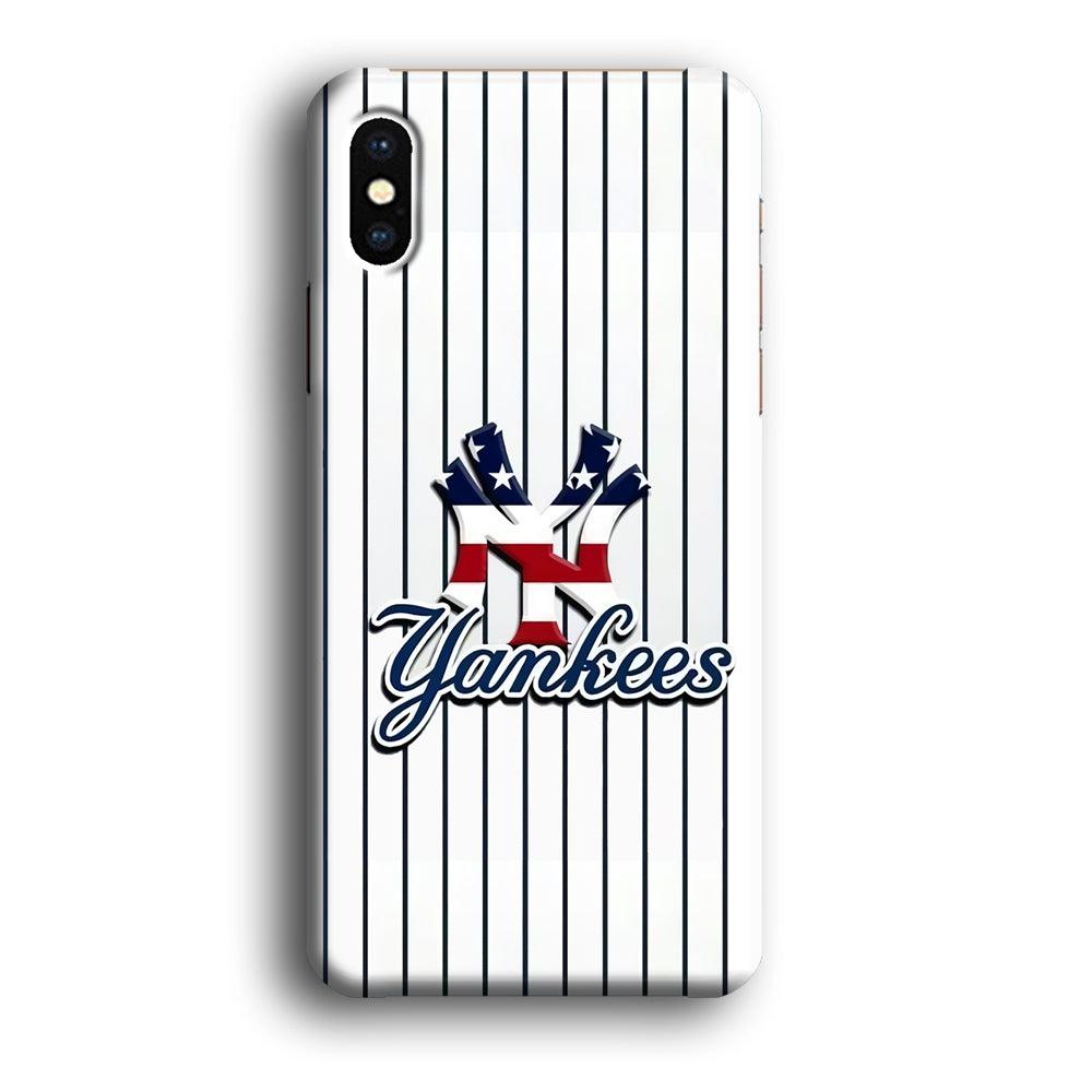 Baseball New York Yankees MLB 001 iPhone X Case-Plastic / Full Wrap (3D Case)-Xtracase