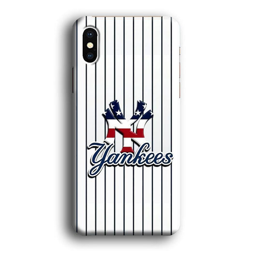 Baseball New York Yankees MLB 001 iPhone X Case-Plastic / Full Wrap (3D Case)-Xtracase