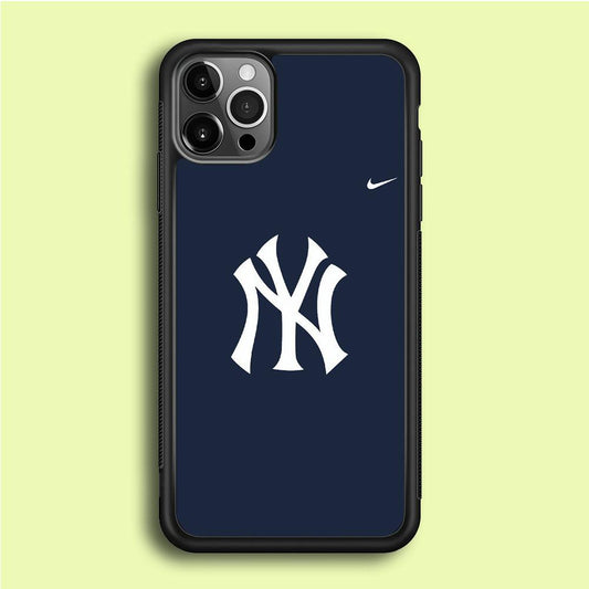 Baseball New York Yankees MLB 002 iPhone 12 Pro Case-Rubber / Black (2D Case)-Xtracase