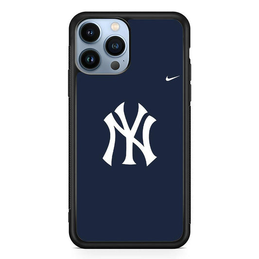 Baseball New York Yankees MLB 002 iPhone 13 Pro Case-Rubber / Black (2D Case)-Xtracase