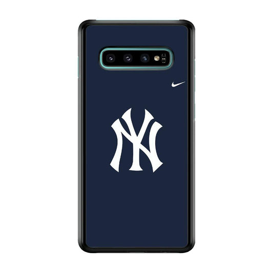 Baseball New York Yankees MLB 002 Samsung Galaxy S10 Case-Rubber / Black (2D Case)-Xtracase