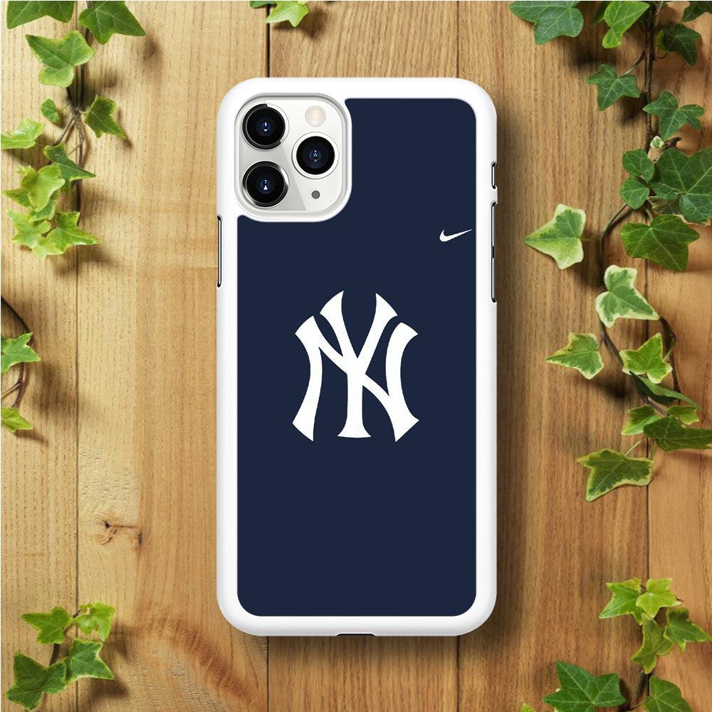 Baseball New York Yankees MLB 002 iPhone 11 Pro Max Case-Rubber / White (2D Case)-Xtracase