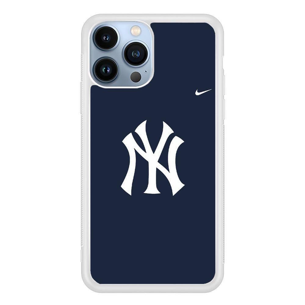 Baseball New York Yankees MLB 002 iPhone 13 Pro Case-Rubber / White (2D Case)-Xtracase