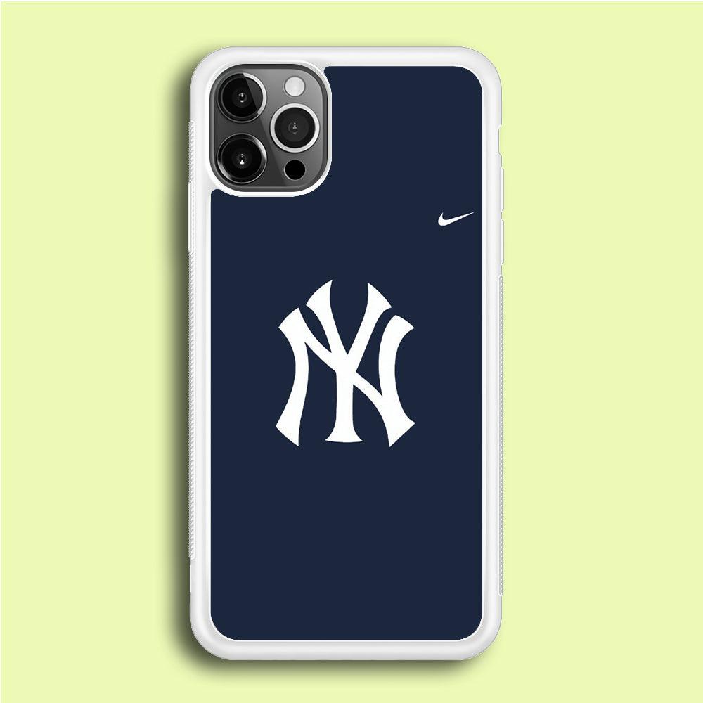 Baseball New York Yankees MLB 002 iPhone 12 Pro Case-Rubber / White (2D Case)-Xtracase