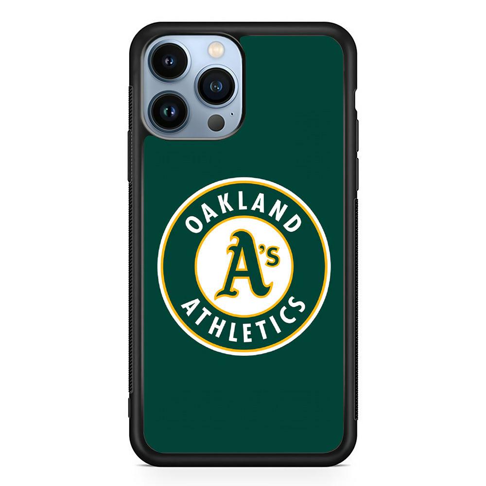 Baseball Oakland Athletics MLB 001 iPhone 13 Pro Max Case-Rubber / Black (2D Case)-Xtracase