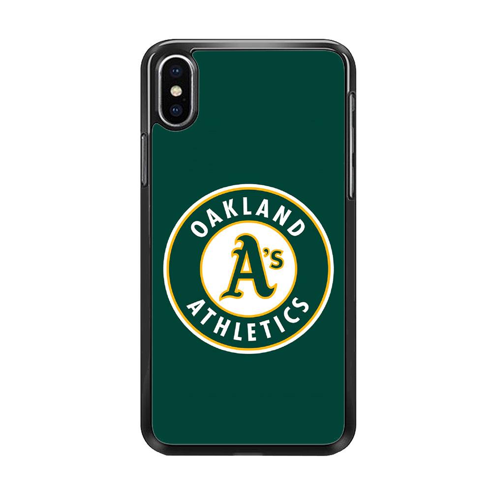 Baseball Oakland Athletics MLB 001 iPhone Xs Case-Rubber / Black (2D Case)-Xtracase